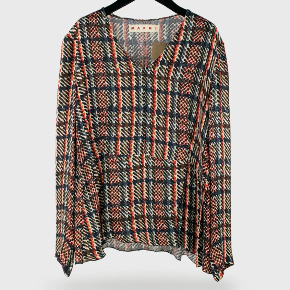 Marni Asymmetrical Pleat Blouse